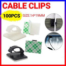 100X Cable Clips Holder Tidy Adhesive Home Car Wire Tie Fixer Drop Clamp Cord - White-100PCS