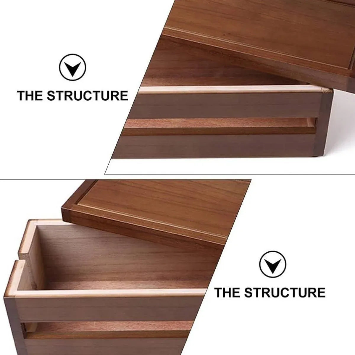 Wooden Riser With Drawer Desktop Storage Shelf Organizer For Office Supplies