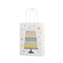 30X Premium Kraft Paper Tote Bag Durable Stylish High Capacity Birthday Gift Handbag - Cake-30pcs
