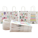 30X Premium Kraft Paper Tote Bag Durable Stylish High Capacity Birthday Gift Handbag - Cake-30pcs