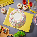 Corrugated Cake Base Cardboard Rectangle Wavy Edge Bakery Pastry Display Tray - Gold