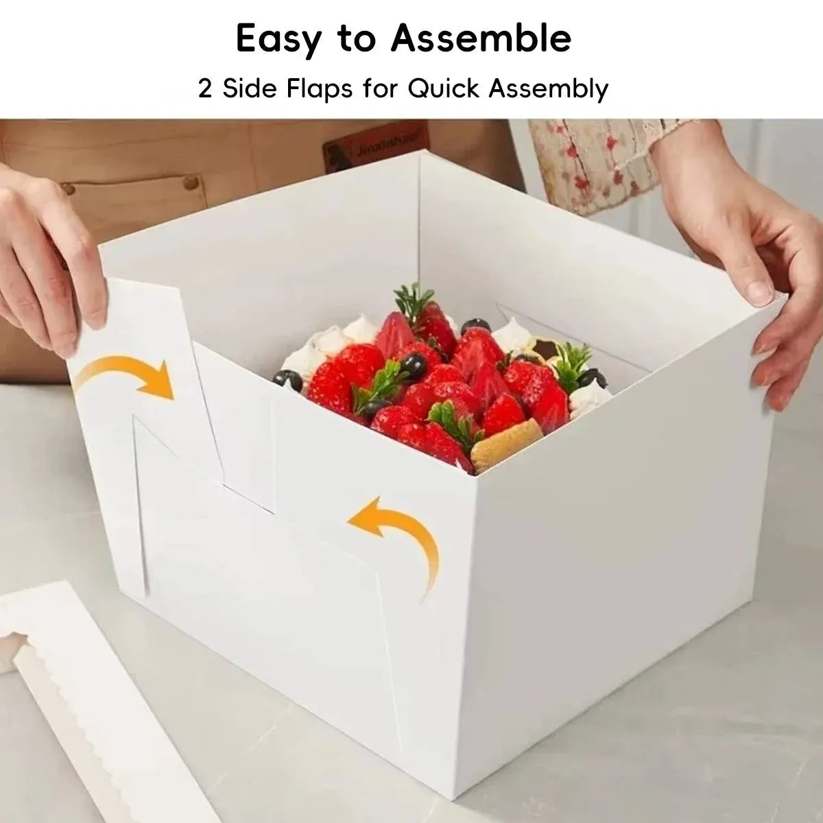 10 Pcs Large Window Cake Box Cardboard Square Bakery Dessert Display Container