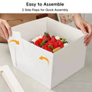 10 Pcs Large Window Cake Box Cardboard Square Bakery Dessert Display Container
