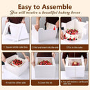 10 Pcs Large Window Cake Box Cardboard Square Bakery Dessert Display Container