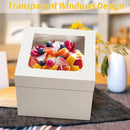 10 Pcs Large Window Cake Box Cardboard Square Bakery Dessert Display Container