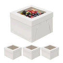 10 Pcs Large Window Cake Box Cardboard Square Bakery Dessert Display Container