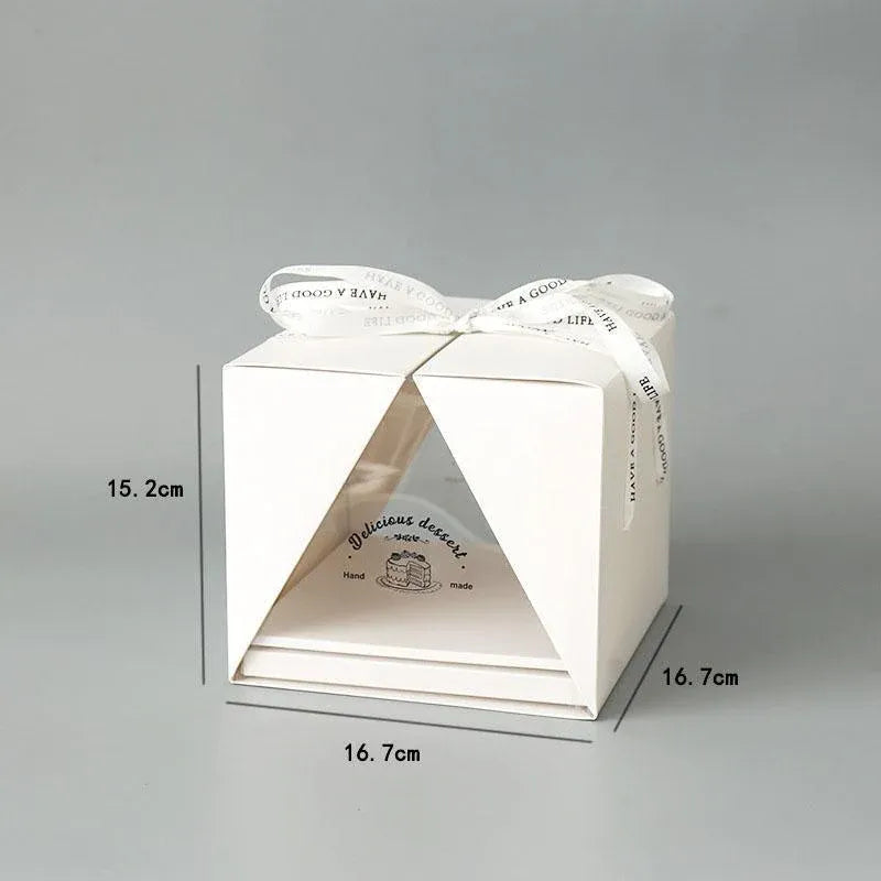 10x Clear Cake Box Set 4 6 8 Inch Durable Versatile Display Packaging Containers - 10pcs-6inch