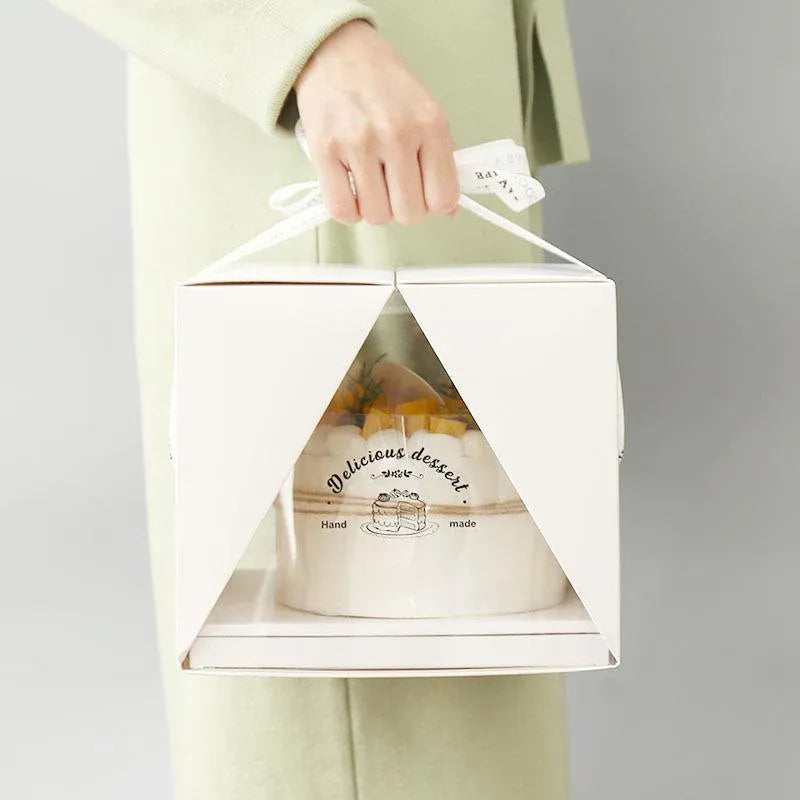 10x Clear Cake Box Set 4 6 8 Inch Durable Versatile Display Packaging Containers - 10pcs-6inch