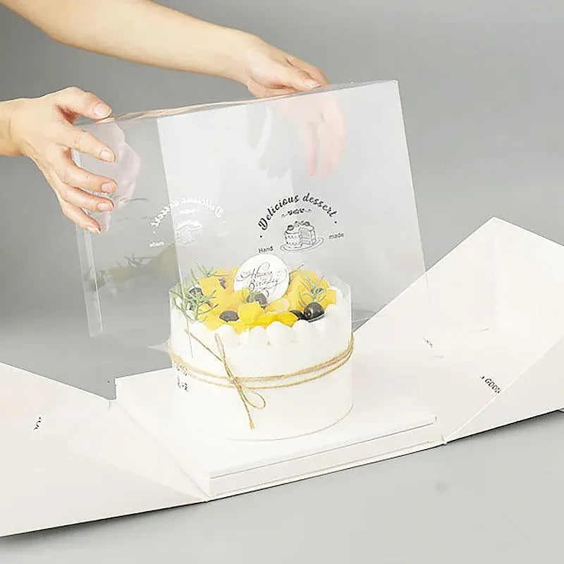 10x Clear Cake Box Set 4 6 8 Inch Durable Versatile Display Packaging Containers - 10pcs-6inch