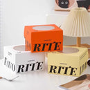10Pcs Clear Window Cake Dessert Takeaway Box Bakery Packaging For Party Cupcake - Beige