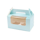 25pcs Portable Cupcake Packaging Box with Transparent Window for Easy Opening - Blue-2Cup
