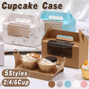 25pcs Portable Cupcake Packaging Box with Transparent Window for Easy Opening - Blue-2Cup