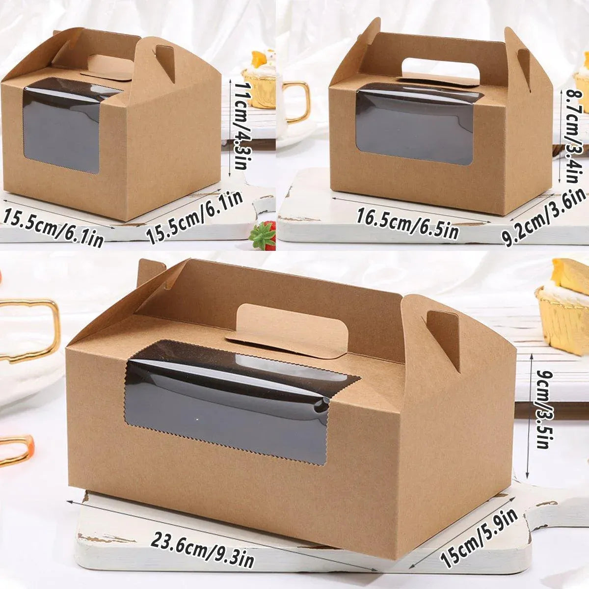 25pcs Portable Cupcake Packaging Box with Transparent Window for Easy Opening - Blue-2Cup