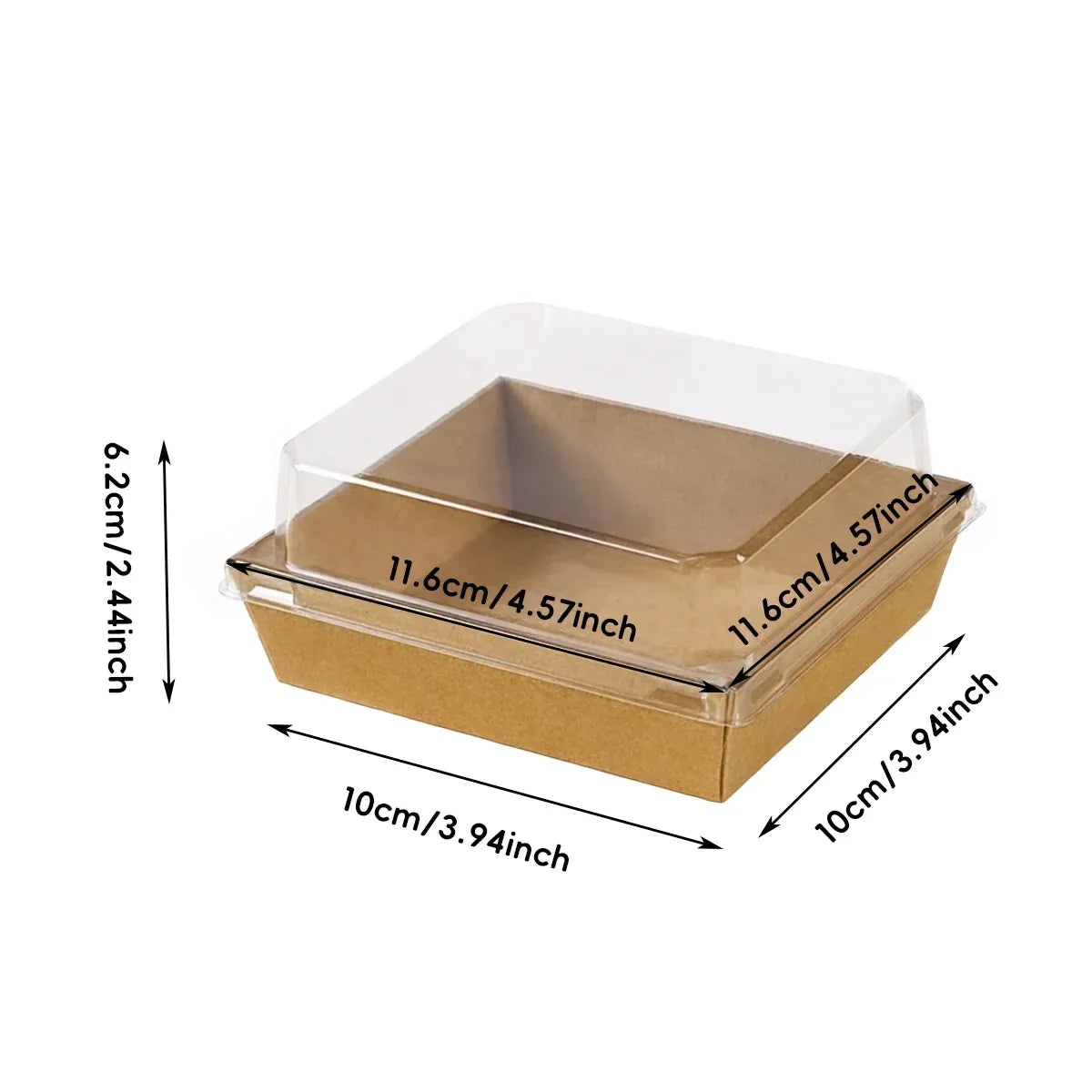 50Pcs Cake Sandwich Takeaway Box Bakery Packaging Outdoor Party Picnic Boxes - Kraft