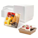 50Pcs Cake Sandwich Takeaway Box Bakery Packaging Outdoor Party Picnic Boxes - Kraft