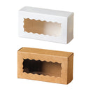 50PCS Kraft Paper Gift Box with Clear Window 10.5x3.5x5.5cm Khaki/White Sturdy - Khaki