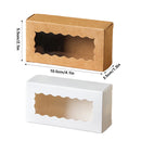 50PCS Kraft Paper Gift Box with Clear Window 10.5x3.5x5.5cm Khaki/White Sturdy - Khaki
