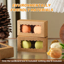 50PCS Kraft Paper Gift Box with Clear Window 10.5x3.5x5.5cm Khaki/White Sturdy - Khaki