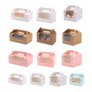 25pcs Portable Cupcake Packaging Box with Transparent Window for Easy Opening - Marble-2Cup