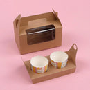 25pcs Portable Cupcake Packaging Box with Transparent Window for Easy Opening - Pink-4Cup