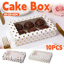 10 Pcs Window Cake Box Gold Star Kraft Cardboard Bakery Party Dessert Gift Box - Star