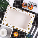 10 Pcs Window Cake Box Gold Star Kraft Cardboard Bakery Party Dessert Gift Box - Star