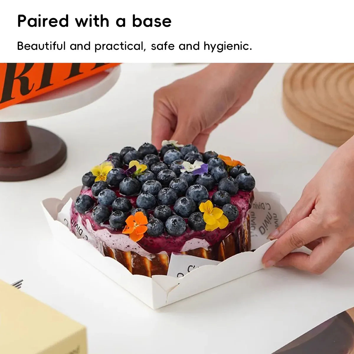 10Pcs Clear Window Cake Dessert Takeaway Box Bakery Packaging For Party Cupcake - White
