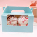 25pcs Portable Cupcake Packaging Box with Transparent Window for Easy Opening - White-2Cup
