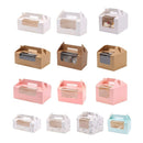 25pcs Portable Cupcake Packaging Box with Transparent Window for Easy Opening - White-6Cup