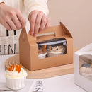 25pcs Portable Cupcake Packaging Box with Transparent Window for Easy Opening - White-6Cup