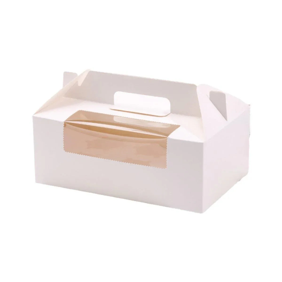 25pcs Portable Cupcake Packaging Box with Transparent Window for Easy Opening - White-6Cup