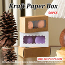 50PCS Kraft Paper Gift Box with Clear Window 10.5x3.5x5.5cm Khaki/White Sturdy - White