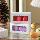 50PCS Kraft Paper Gift Box with Clear Window 10.5x3.5x5.5cm Khaki/White Sturdy - White