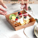 50Pcs Cake Sandwich Takeaway Box Bakery Packaging Outdoor Party Picnic Boxes - White