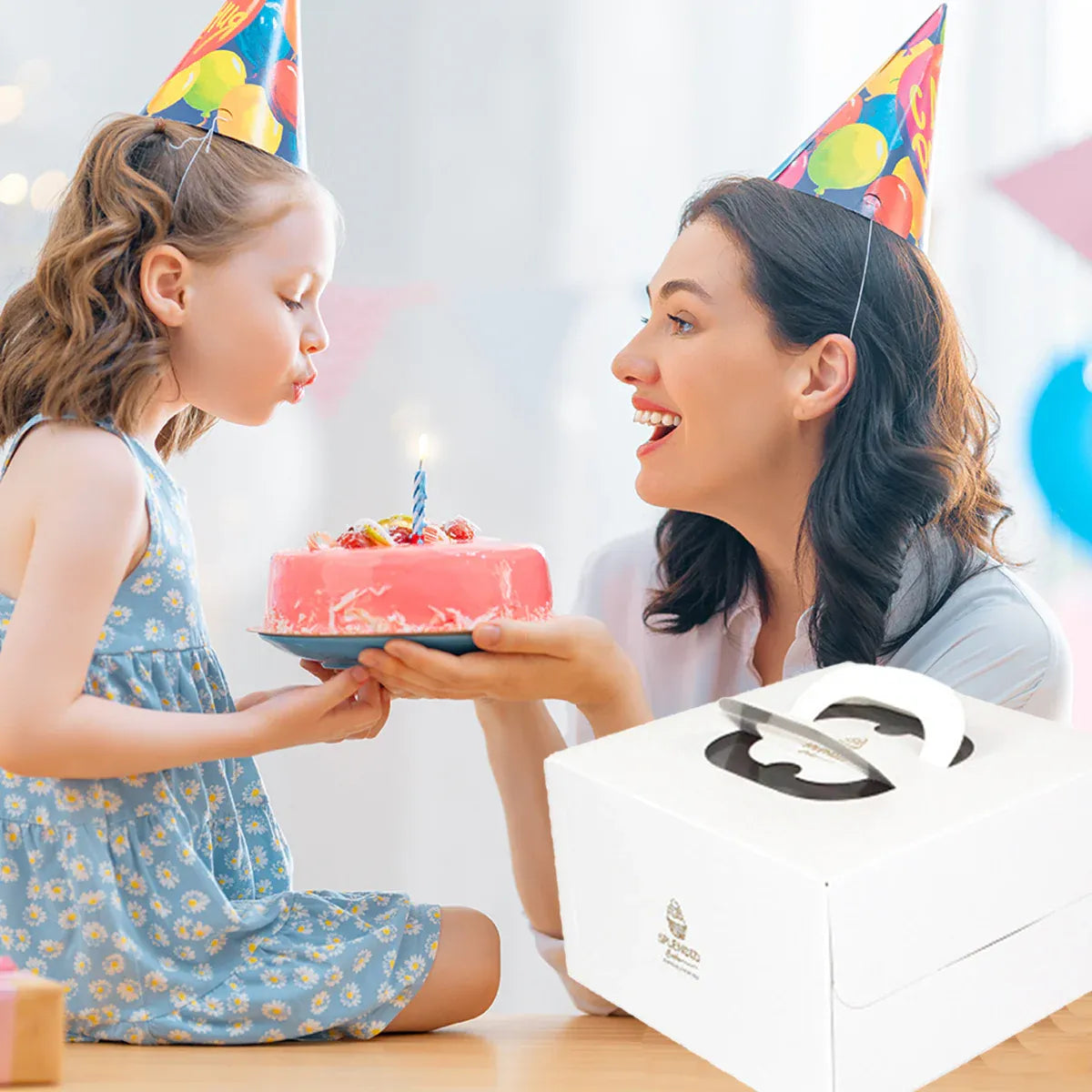 20PCS Cake Packaging Boxes 6/8in White for Birthday Party Bakery Packaging Use - 6 Inches