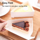 50 Pcs Triangular Cake Slice Box Cardboard Dessert Takeaway Pastry Container