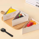 50 Pcs Triangular Cake Slice Box Cardboard Dessert Takeaway Pastry Container