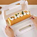 20Pcs Window Cake Roll Packaging Box with Handle Bakery Takeaway Party Dessert