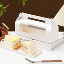 20Pcs Window Cake Roll Packaging Box with Handle Bakery Takeaway Party Dessert