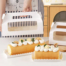 20Pcs Window Cake Roll Packaging Box with Handle Bakery Takeaway Party Dessert