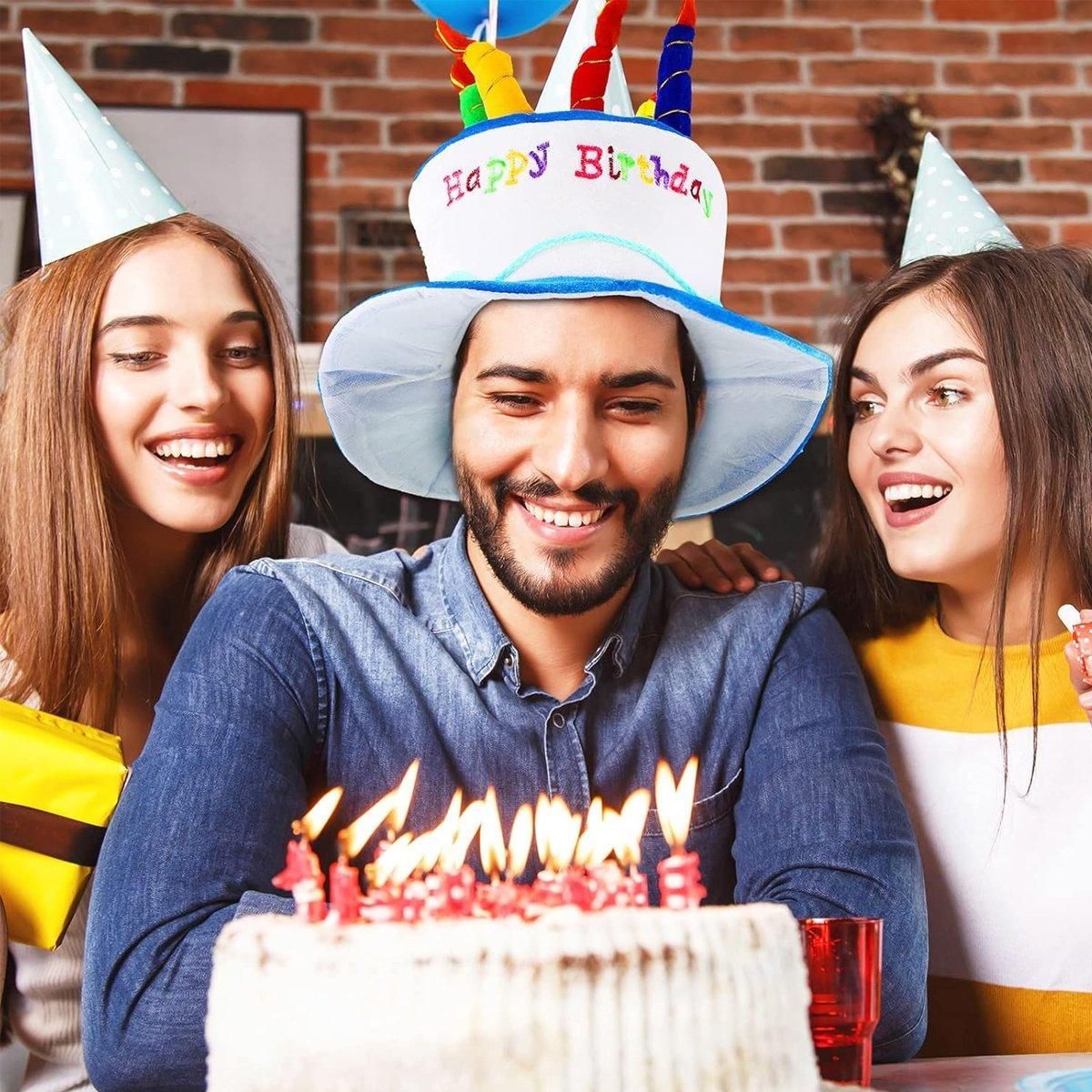 Birthday Cake Hat Party Supplies Fun Performance Masquerade Celebration Hat - Blue