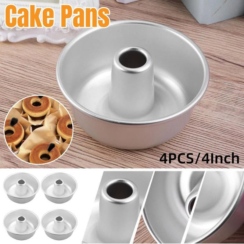 4pcs 4 Inch Hollow Mould Cake Bread Baking Mould Nonstick Round Cake Pan Set