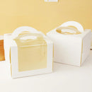 50pcs Portable Cake Boxes with Open Window for Birthday Party Cake Packaging - 4inch