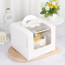 50pcs Portable Cake Boxes with Open Window for Birthday Party Cake Packaging - 8inch