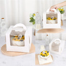 50pcs Portable Cake Boxes with Open Window for Birthday Party Cake Packaging - 8inch