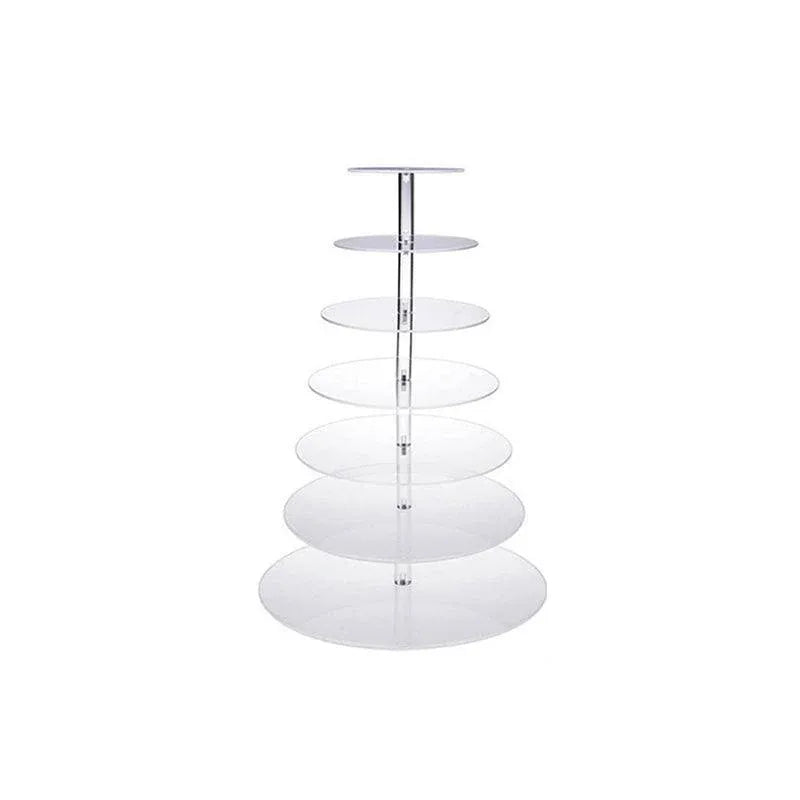 Acrylic Cupcake Tower 3 4 5 6 7 Tier Clear Cake Stand for Wedding Party - 4 Tiers