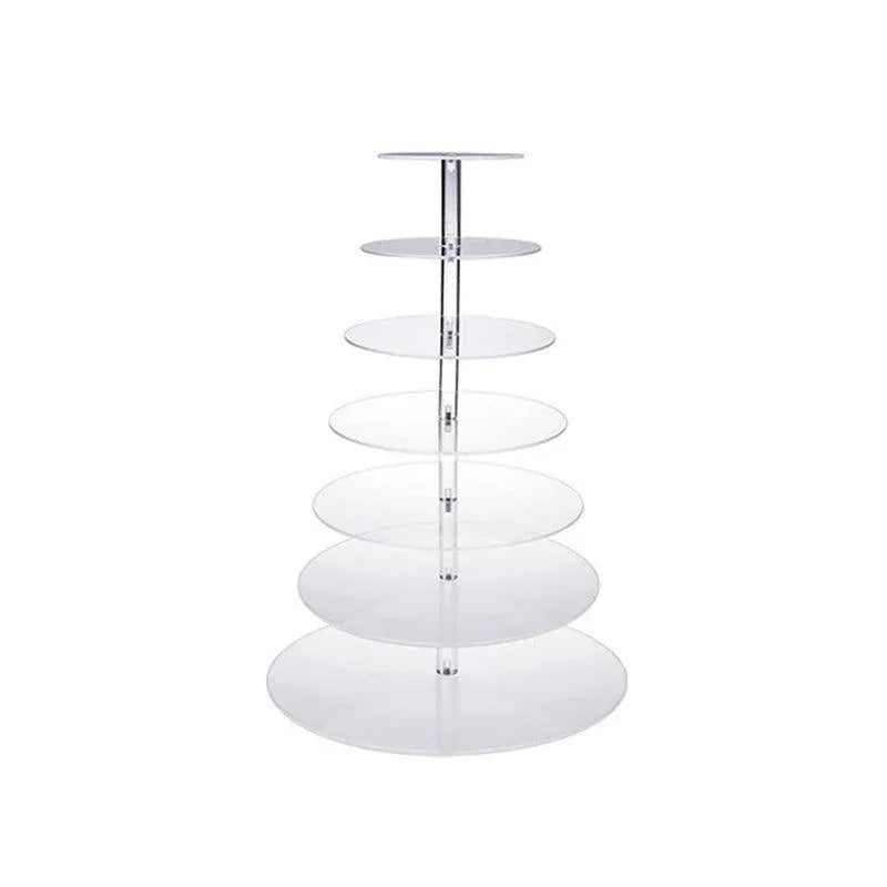 Acrylic Cupcake Tower 3 4 5 6 7 Tier Clear Cake Stand for Wedding Party - 5 Tiers
