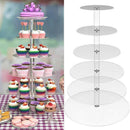 Acrylic Cupcake Tower 3 4 5 6 7 Tier Clear Cake Stand for Wedding Party - 5 Tiers
