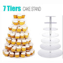 Acrylic Cupcake Tower 3 4 5 6 7 Tier Clear Cake Stand for Wedding Party - 5 Tiers