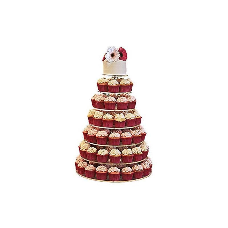 Acrylic Cupcake Tower 3 4 5 6 7 Tier Clear Cake Stand for Wedding Party - 5 Tiers